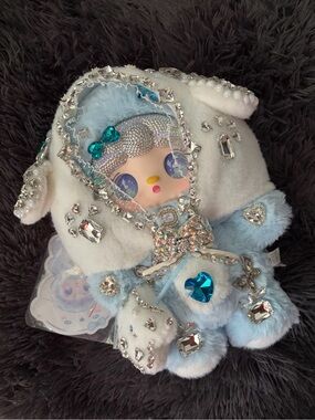 Custom Yooki Plush 400% with Blue and White Crystal Accents